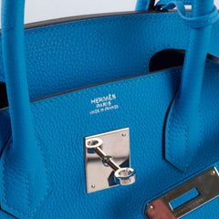 Hermes Birkin 30 Togo Blue Zanzibar A Stamp