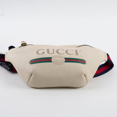 Gucci Small Logo Leather Bum Bag Cream