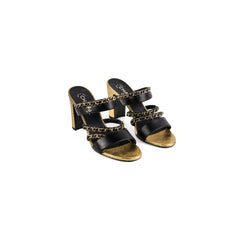 Chanel Black/Gold Chain Heels