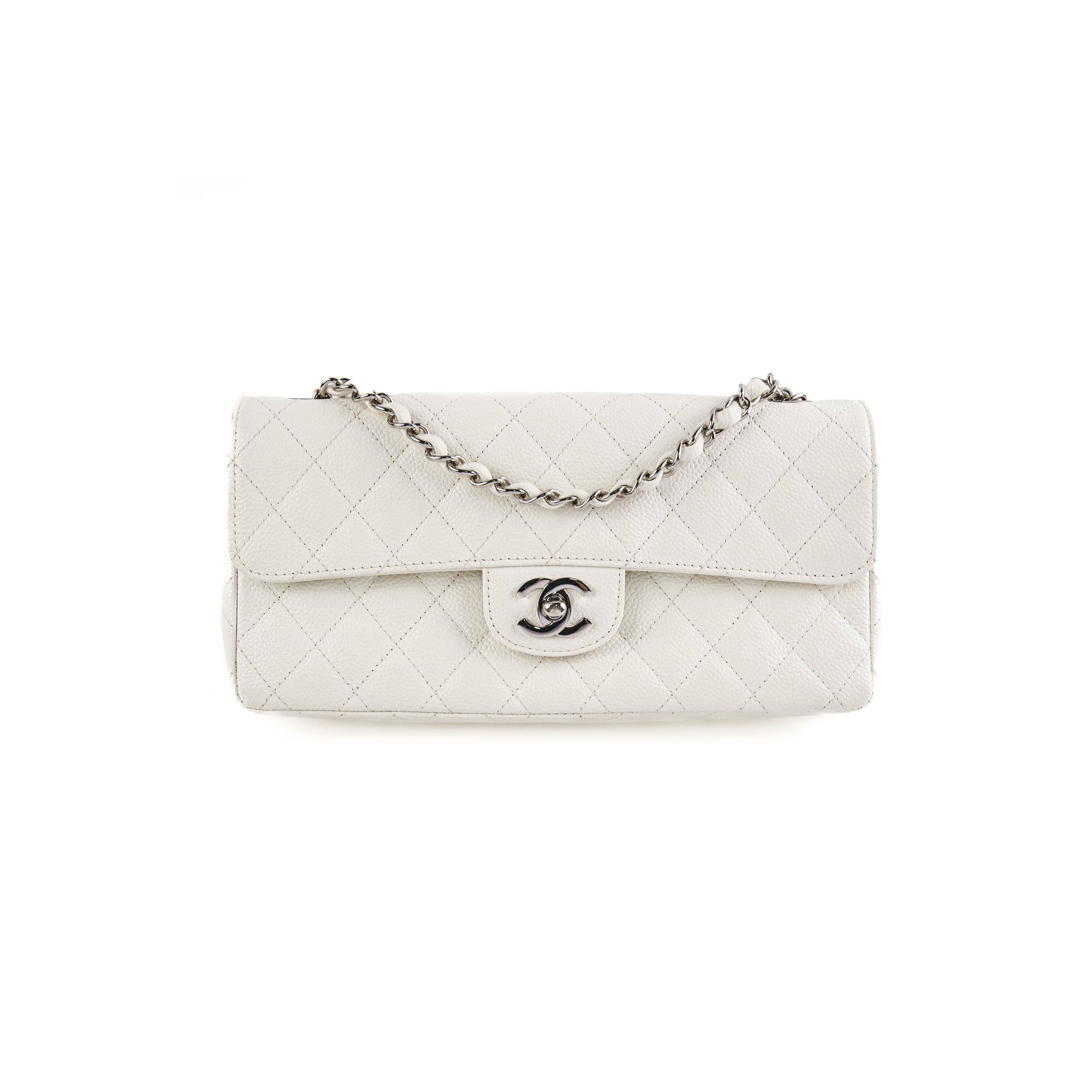 Chanel White Caviar Flap Shoulder Bag Q6B0590FWB013