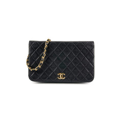 Chanel Vintage Flap Clutch Shoulder Bag Black
