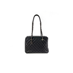 Chanel Caviar Shoulder Tote Bag Black