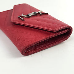 Saint Laurent Matelasse Small Envelope Wallet Red