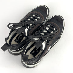 Chanel Women's Sneakers White/Black Size 37