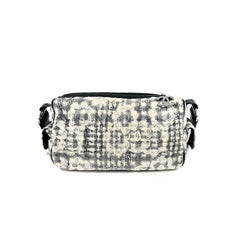 Chanel Vinatge Lace Barrel Shoulder Bag White/Blue