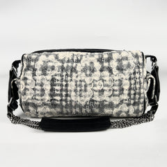 Chanel Vinatge Lace Barrel Shoulder Bag White/Blue