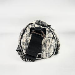 Chanel Vinatge Lace Barrel Shoulder Bag White/Blue