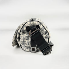 Chanel Vinatge Lace Barrel Shoulder Bag White/Blue