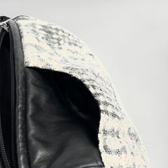 Chanel Vinatge Lace Barrel Shoulder Bag White/Blue