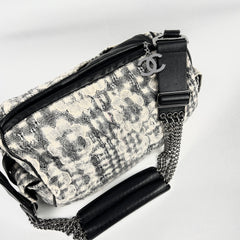 Chanel Vinatge Lace Barrel Shoulder Bag White/Blue