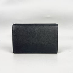Prada Saffiano Envelope Crossbody Bag Black