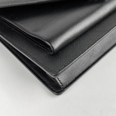 Prada Saffiano Envelope Crossbody Bag Black