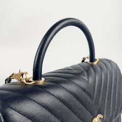 Chanel Coco Handle Chevron Large Navy - 25 Series