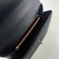 Chanel Coco Handle Chevron Large Navy - 25 Series