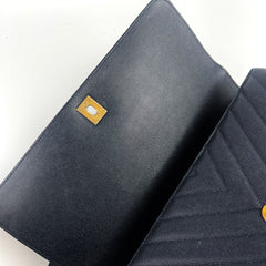 Chanel Coco Handle Chevron Large Navy - 25 Series