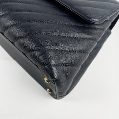 Chanel Coco Handle Chevron Large Navy - 25 Series