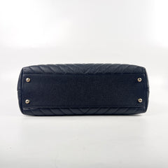 Chanel Coco Handle Chevron Large Navy - 25 Series