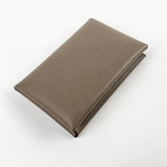 Hermes Calvi Epsom Card Holder Etoupe W Stamp