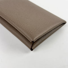 Hermes Calvi Epsom Card Holder Etoupe W Stamp