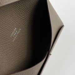 Hermes Calvi Epsom Card Holder Etoupe W Stamp