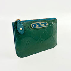 Louis Vuitton Green Pochette Cles Vernis Leather