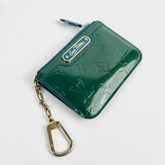 Louis Vuitton Green Pochette Cles Vernis Leather