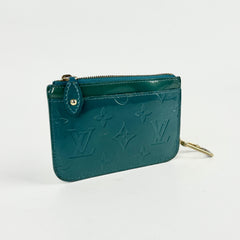 Louis Vuitton Green Pochette Cles Vernis Leather