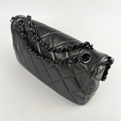 Chanel Calfskin Quilted Chain Me Flap Dark Grey