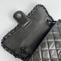 Chanel Calfskin Quilted Chain Me Flap Dark Grey