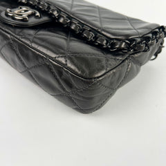 Chanel Calfskin Quilted Chain Me Flap Dark Grey