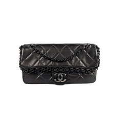 Chanel Calfskin Quilted Chain Me Flap Dark Grey