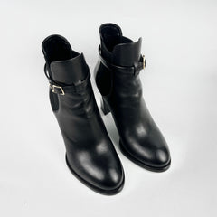 Louis Vuitton Leather Ankle Boots Black Size 39