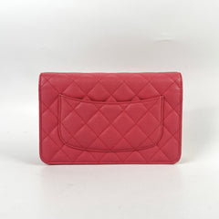 Chanel Caviar Wallet On Chain WOC Dark Pink Series 23