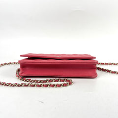 Chanel Caviar Wallet On Chain WOC Dark Pink Series 23