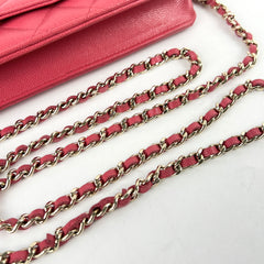Chanel Caviar Wallet On Chain WOC Dark Pink Series 23