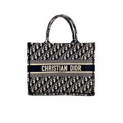 Dior Medium Book Tote Oblique Navy