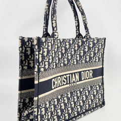 Dior Medium Book Tote Oblique Navy