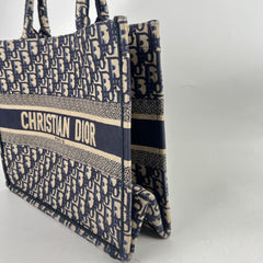 Dior Medium Book Tote Oblique Navy
