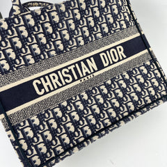 Dior Medium Book Tote Oblique Navy