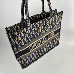 Dior Medium Book Tote Oblique Navy