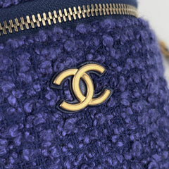 Chanel Blue Tweed Afternoon Tea Top Handle Vanity Case