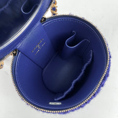 Chanel Blue Tweed Afternoon Tea Top Handle Vanity Case