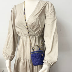 Chanel Blue Tweed Afternoon Tea Top Handle Vanity Case