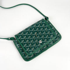 Goyard Green Goyardine Plumet Pocket Wallet Crossbody Bag