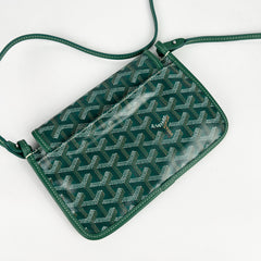 Goyard Green Goyardine Plumet Pocket Wallet Crossbody Bag