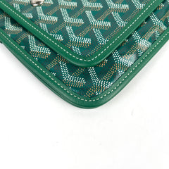 Goyard Green Goyardine Plumet Pocket Wallet Crossbody Bag