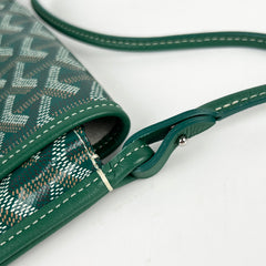 Goyard Green Goyardine Plumet Pocket Wallet Crossbody Bag