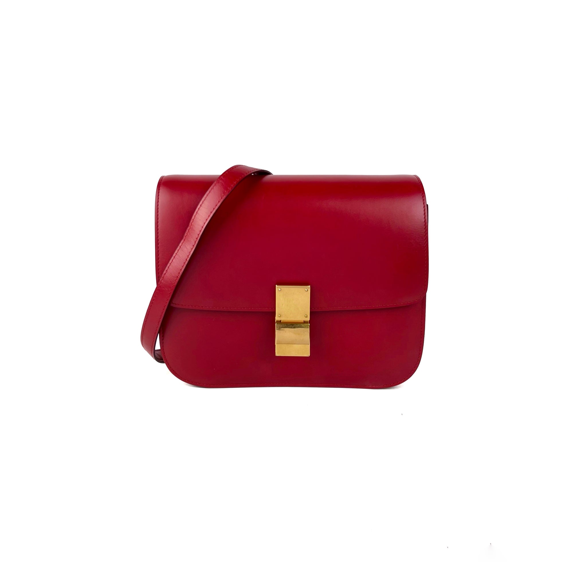 Like New* Celine Classic Box Smooth Calfskin Red GHW, Luxury, Bags &  Wallets on Carousell