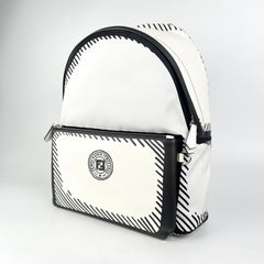 Fendi White Canvas/Leather Backpack