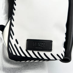 Fendi White Canvas/Leather Backpack
